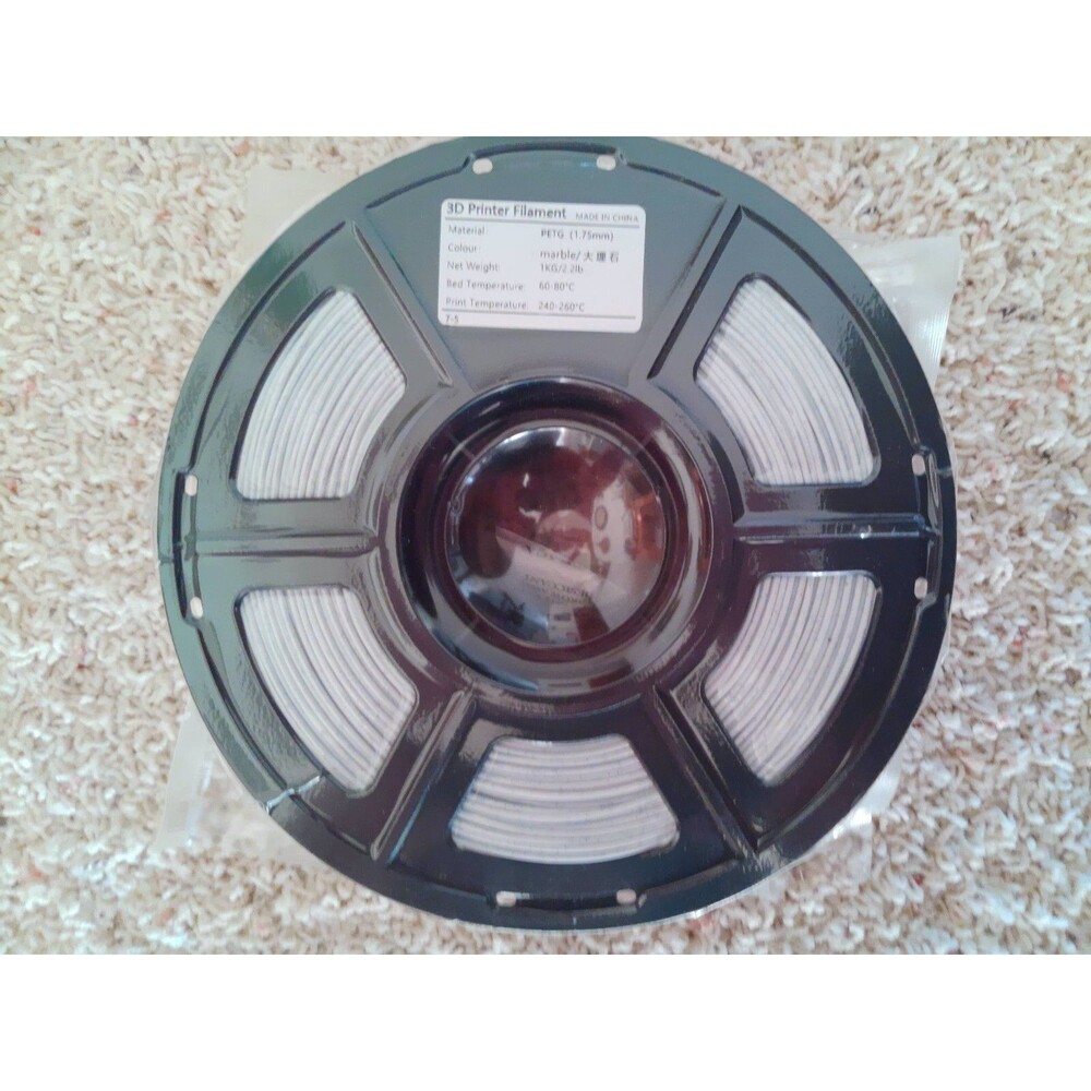 3D Printer Filament PLA White Marble 1.75mm 1kg Spool